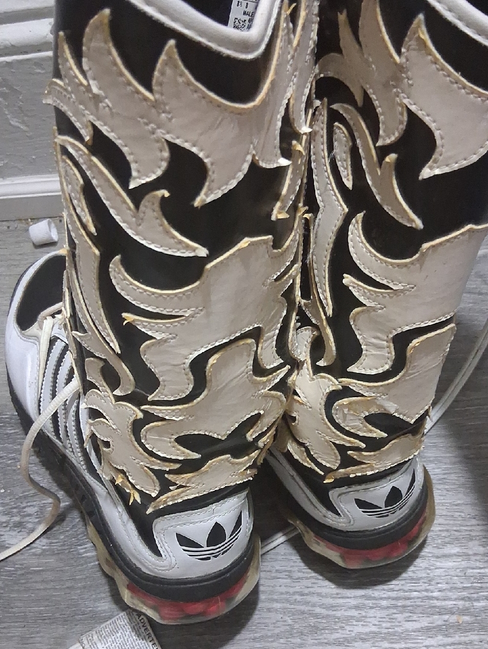Black and White Cowboy Boots Jeremy Scott Adidas - Picture 3 of 9